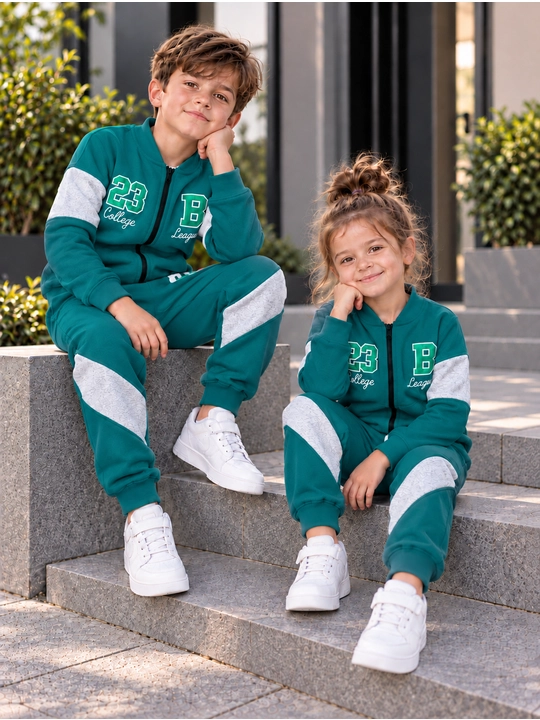 Детский спортивный комплект унисекс (толстовка и брюки), 3-7 лет