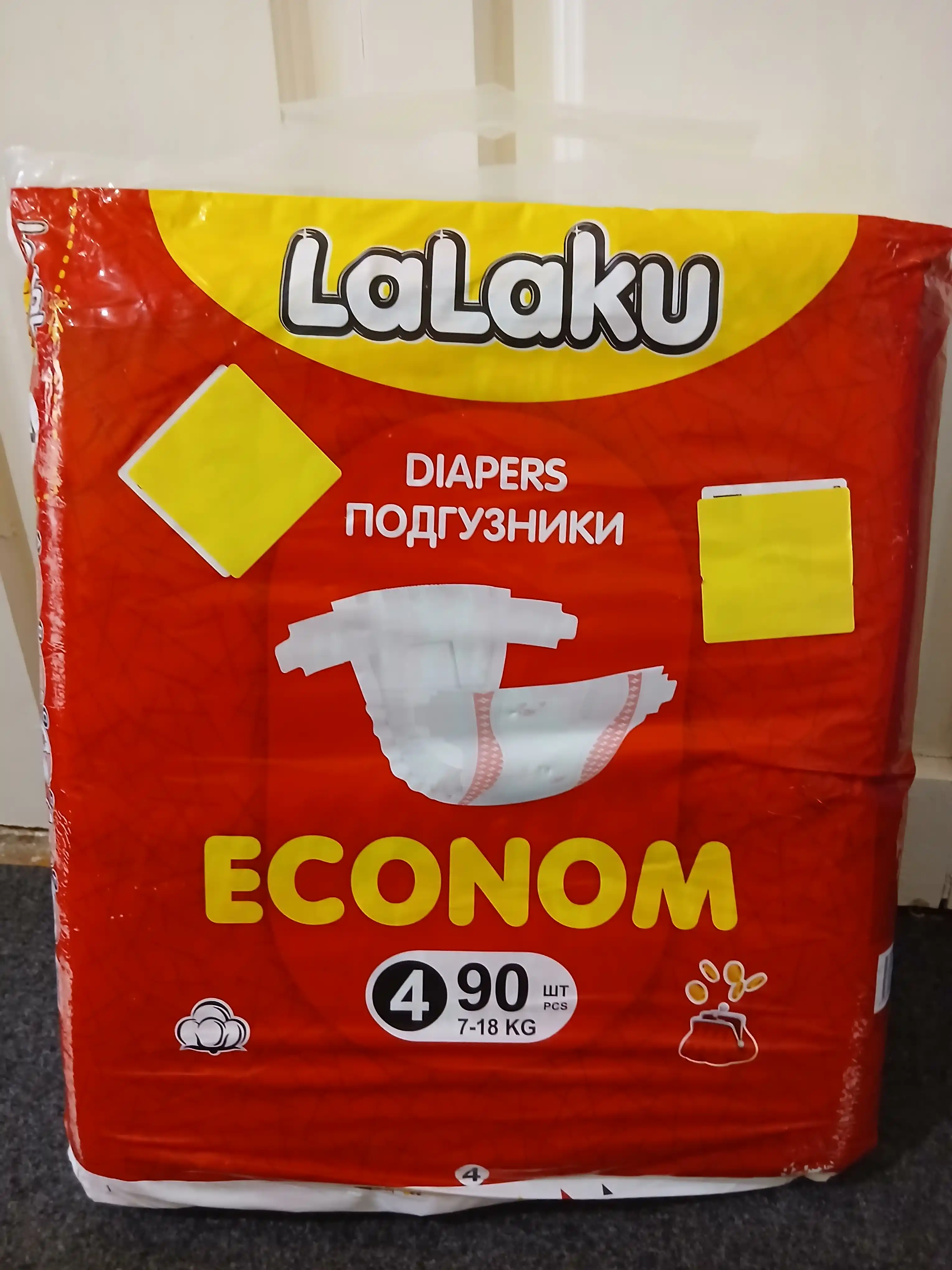 Подгузники Lalaku Econom на липучке, размер 4 (7–14 кг), 90 шт