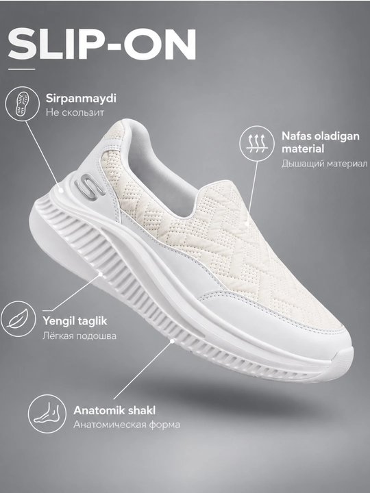 Ayollar sliponlari, yengil qulay kundalik oyoq kiyim, nafas oladigan slip-on
