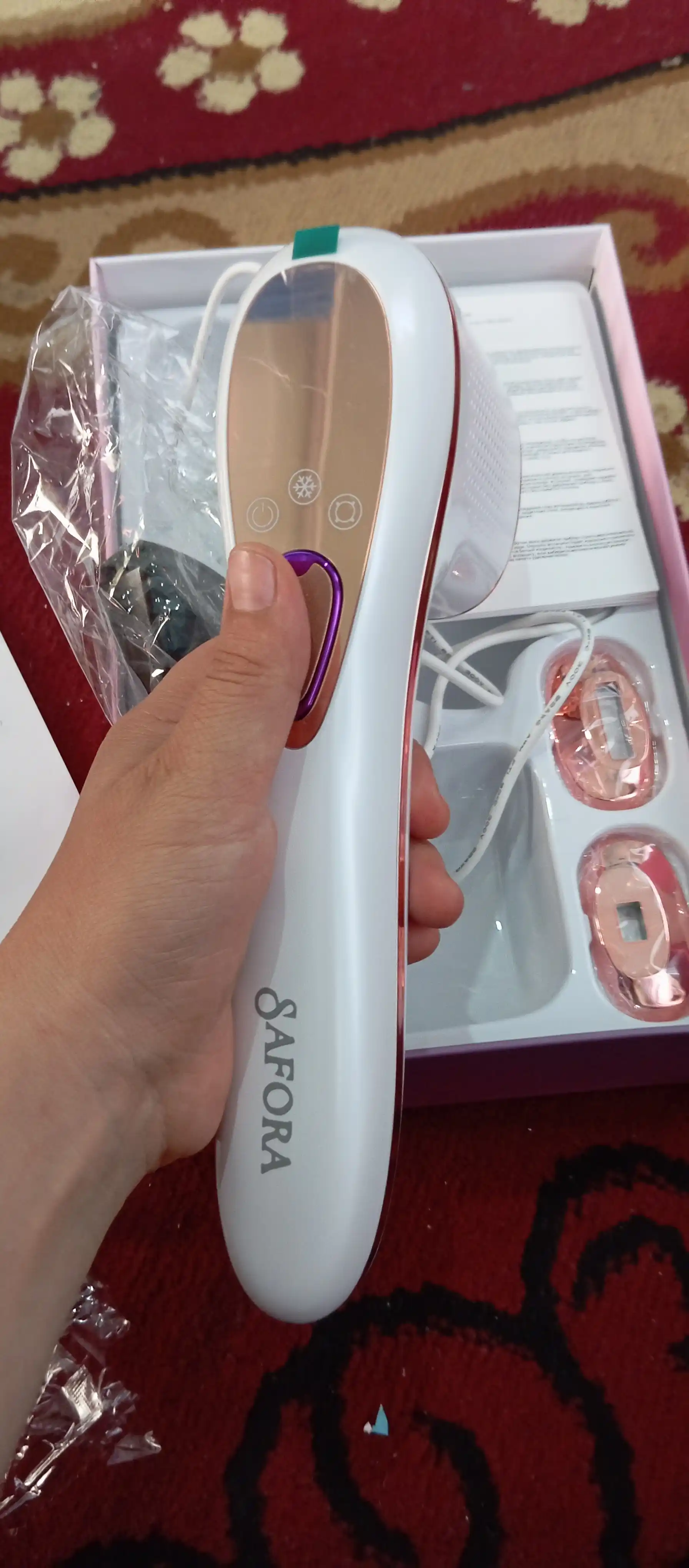 Lazerni epilyator Safora, fotoepilator va lazerli depilyator yuz va tana uchun