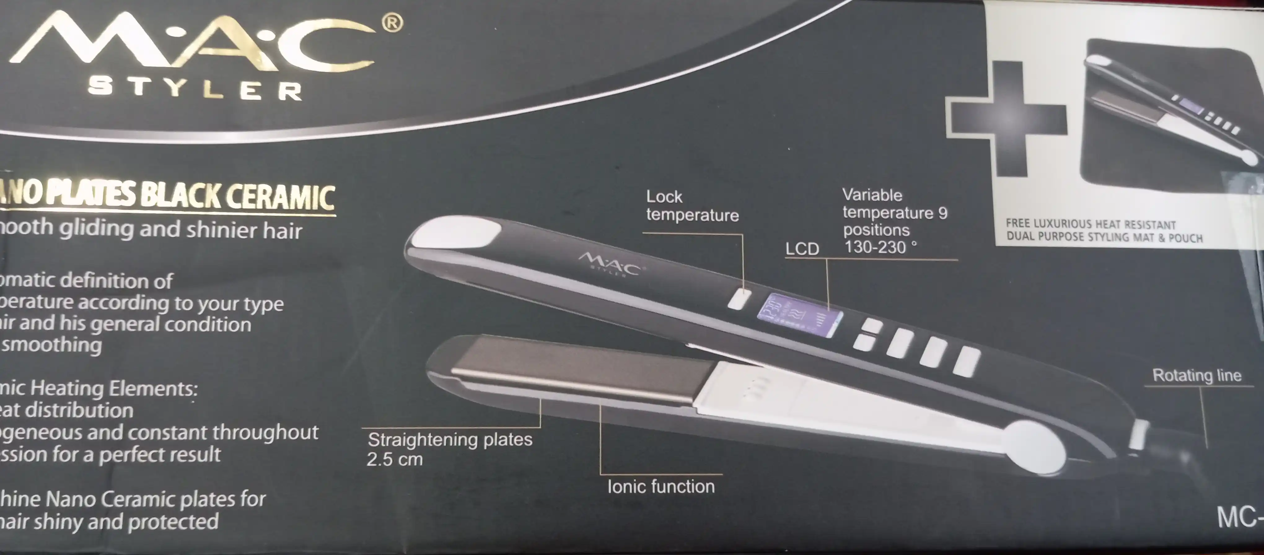 MAC MC-2021 professional soch to‘g‘rilagichi, keramik, LCD displeyli