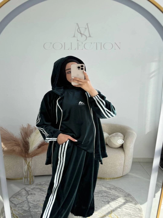 Ayollar uchun zamonaviy sport kostyum 3 talik, oversize troyka, 44–50