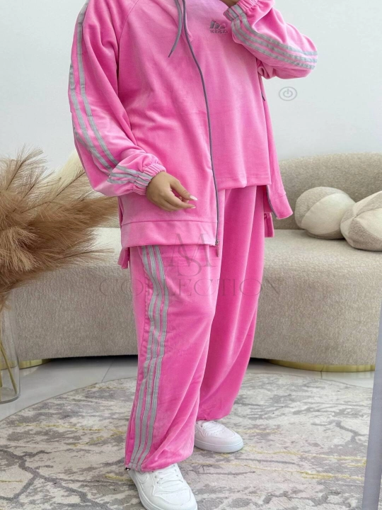 Ayollar uchun zamonaviy sport kostyum 3 talik, oversize troyka, 44–50
