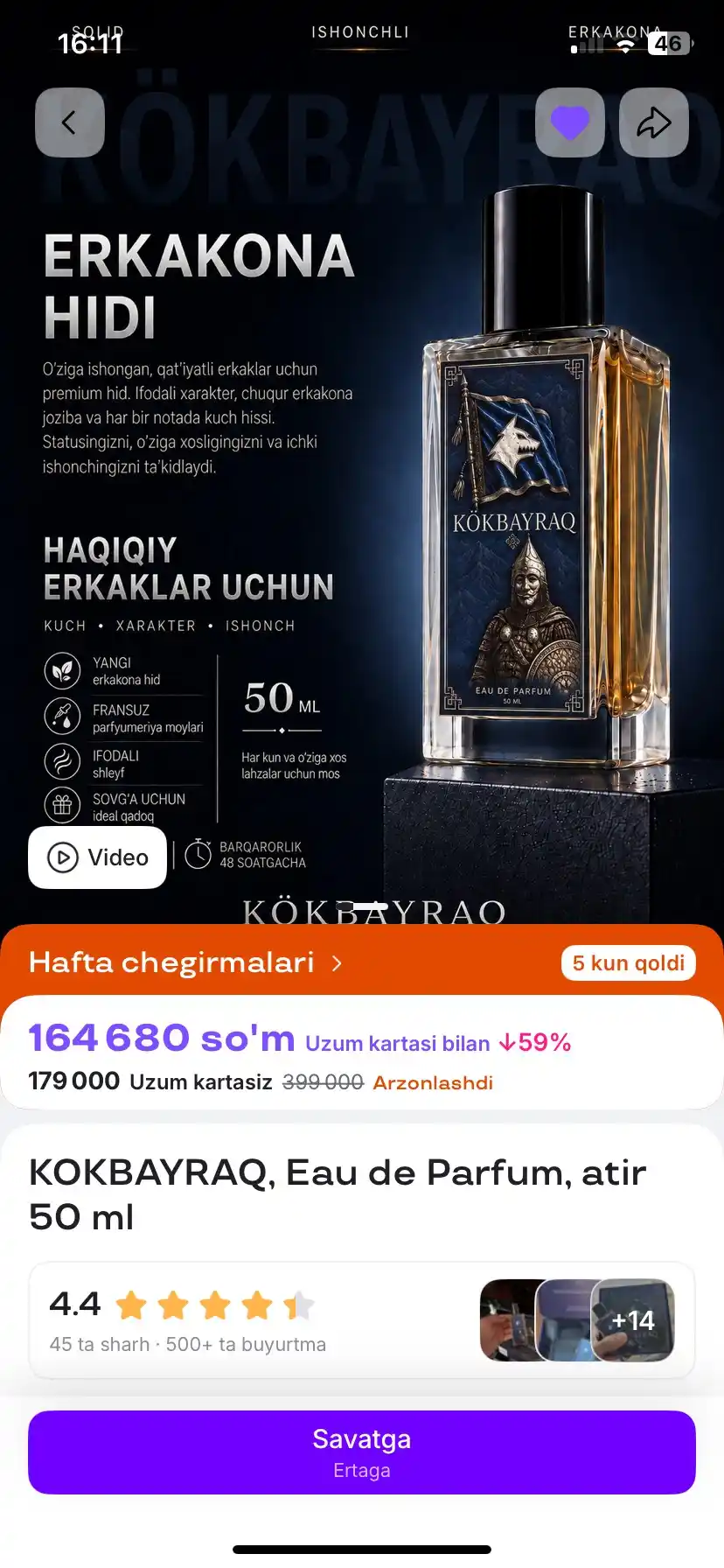 KOKBAYRAQ, Eau de Parfum, atir 50 ml