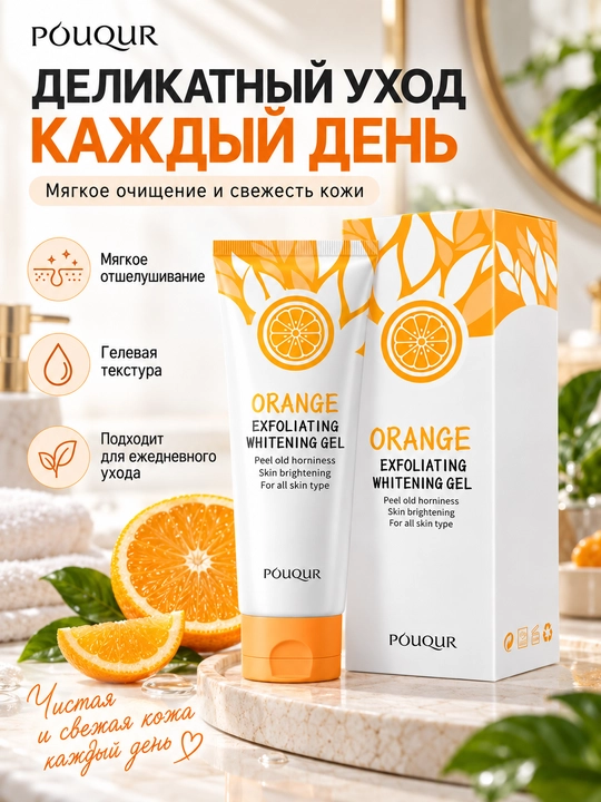 Yuz uchun apelsinli fermentativ piling-gel Hoygi, eksfoliatsiylovchi skrab, 50 g - 