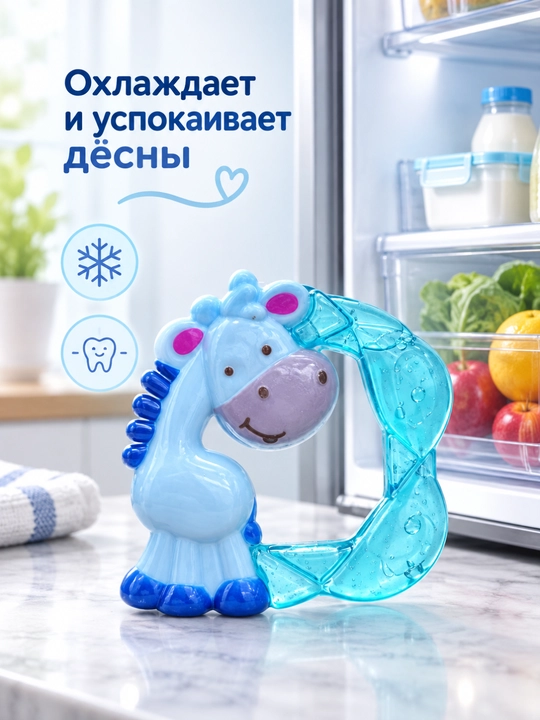 Прорезыватели для малышей, водные, в форме жирафа, охлаждающие
