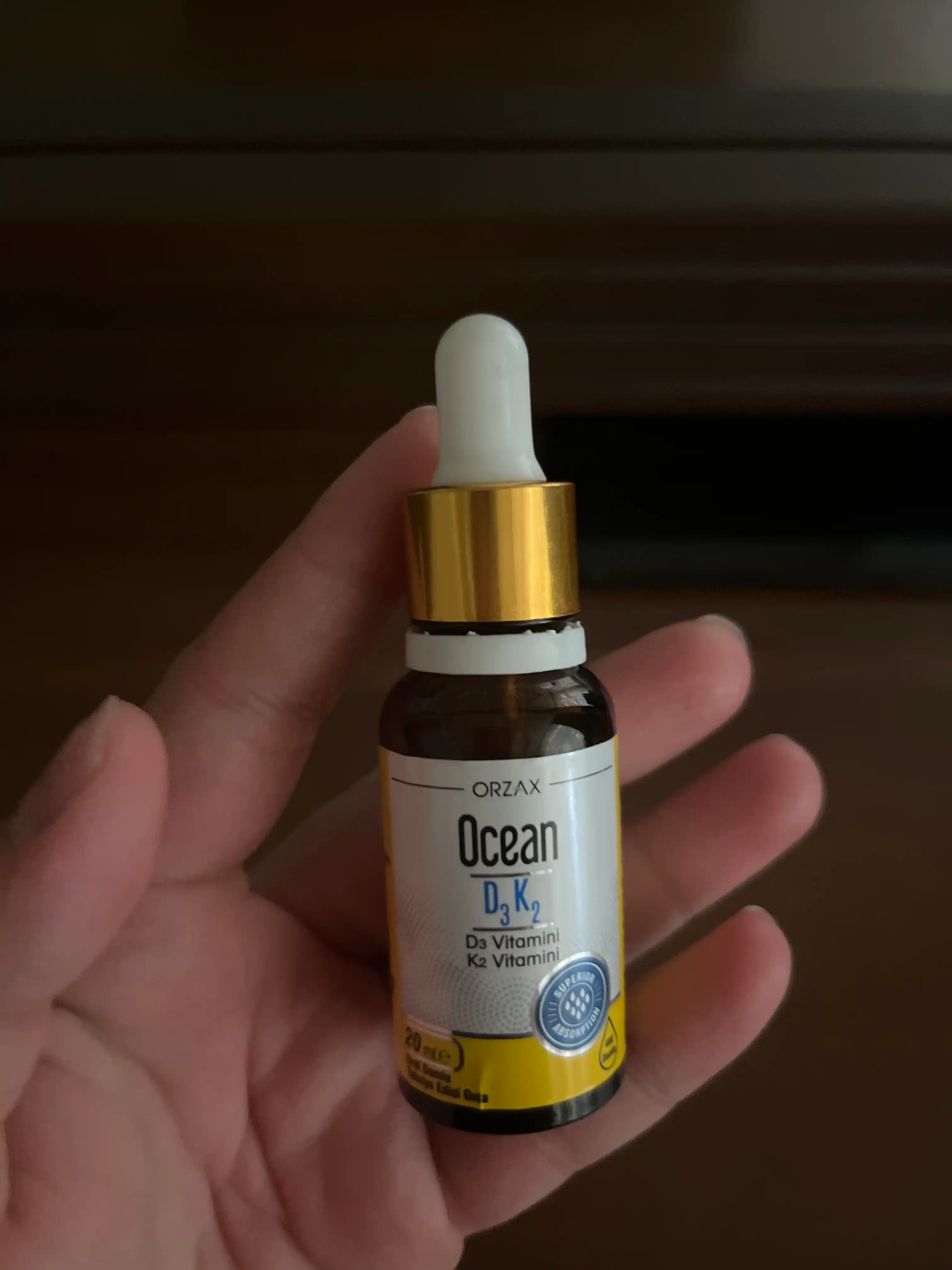 Ocean Vitamin D3 va K2 tomchilari 1000 IU, 20 ml, Turkiya