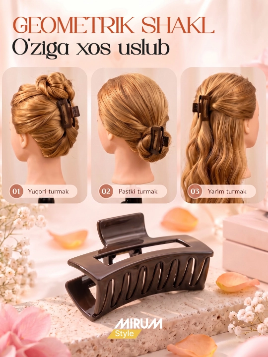Заколка крабик для волос MIRUM Style