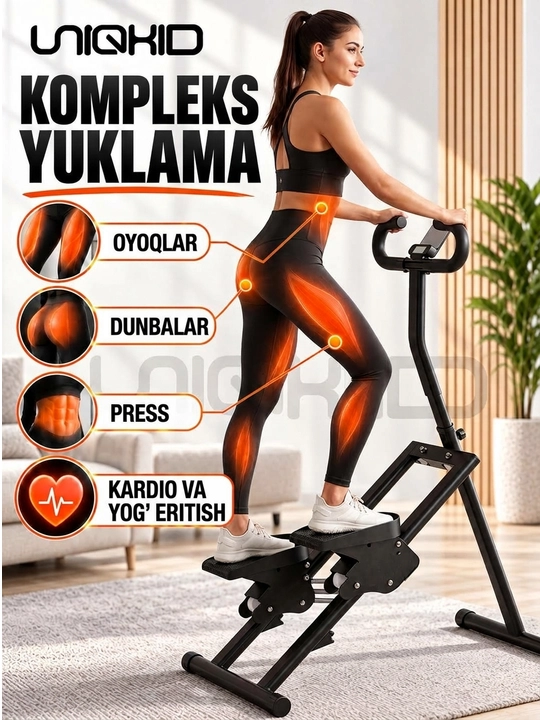 Tutqichli buklanadigan stepper-klimber