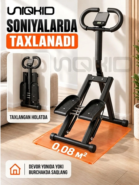 Tutqichli buklanadigan stepper-klimber