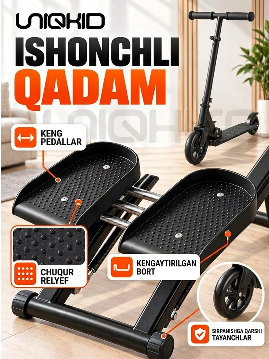 Tutqichli buklanadigan stepper-klimber