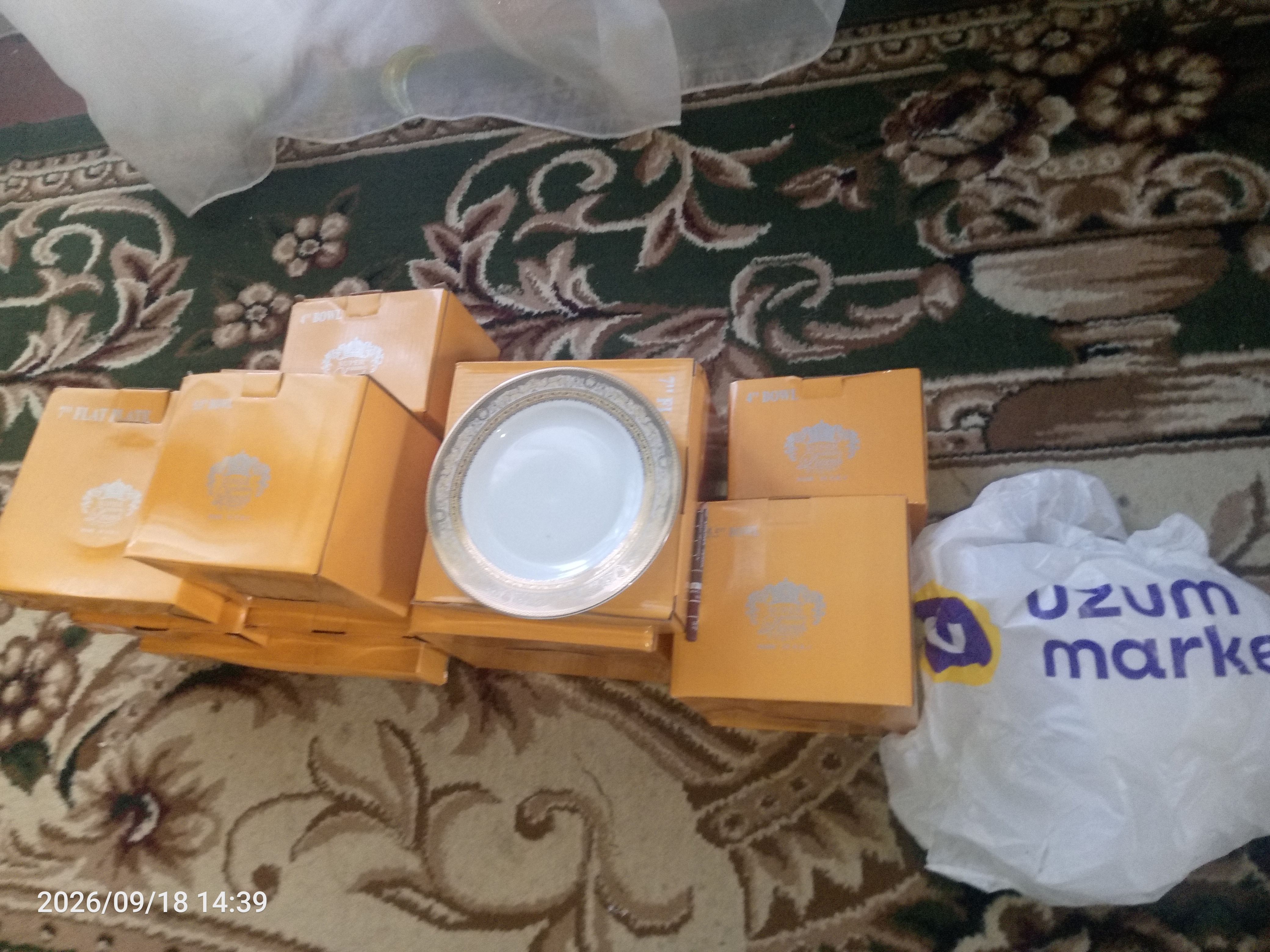 6-12 kishilik idish-tovoqlar to‘plami, 30-62 dona, opal shisha