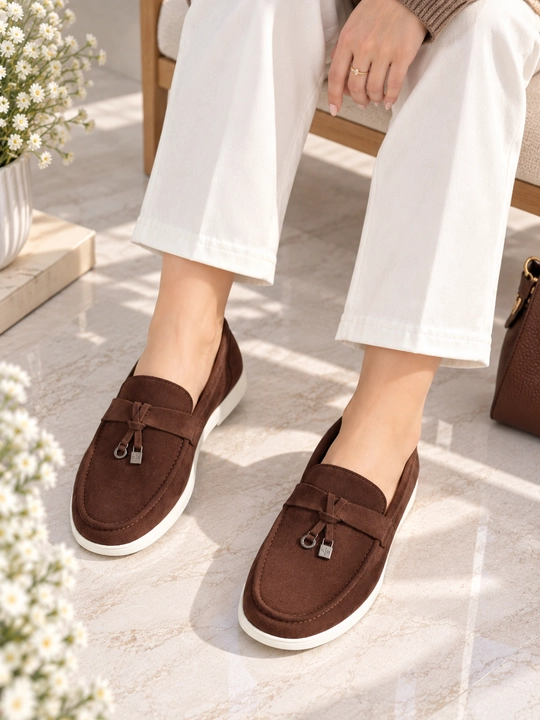 Женские и девичьи замшевые лоферы (в стиле Loro Piana), размеры 36–40