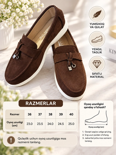 Женские и девичьи замшевые лоферы (в стиле Loro Piana), размеры 36–40