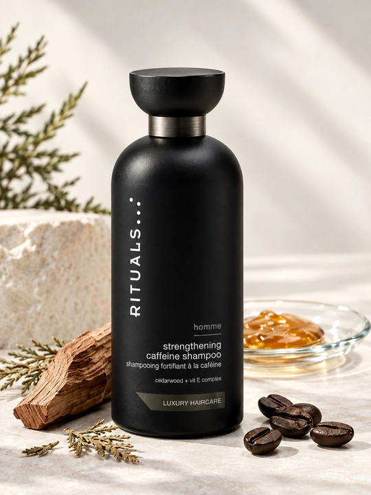 Rituals Homme, укрепляющий шампунь с кофеином для мужчин, Luxury Haircare, 250 мл