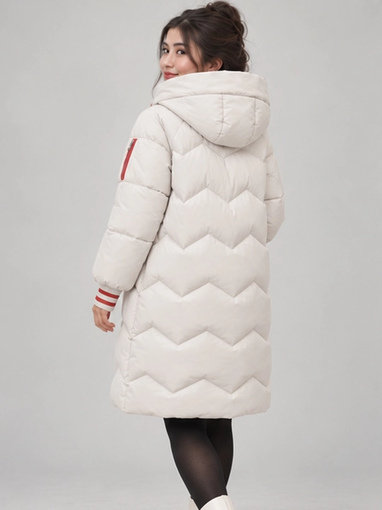 Ayollar qishki kurtka, issiq, oversize, kapyushonli, uzaytirilgan