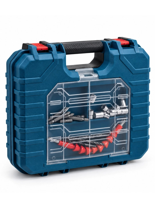 Bosch 48V akkumulyatorli drel-shurupovyort, 24 ta predmet, cho‘tkasiz, keys bilan