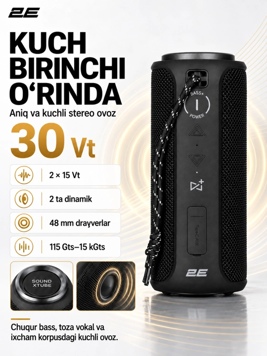2E simsiz portativ karnay SoundXTube2 TWS, MP3, 30Vt, Bluetooth