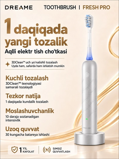 TROUVER Fresh Pro elektr tish cho‘tkasi, tovushli - 