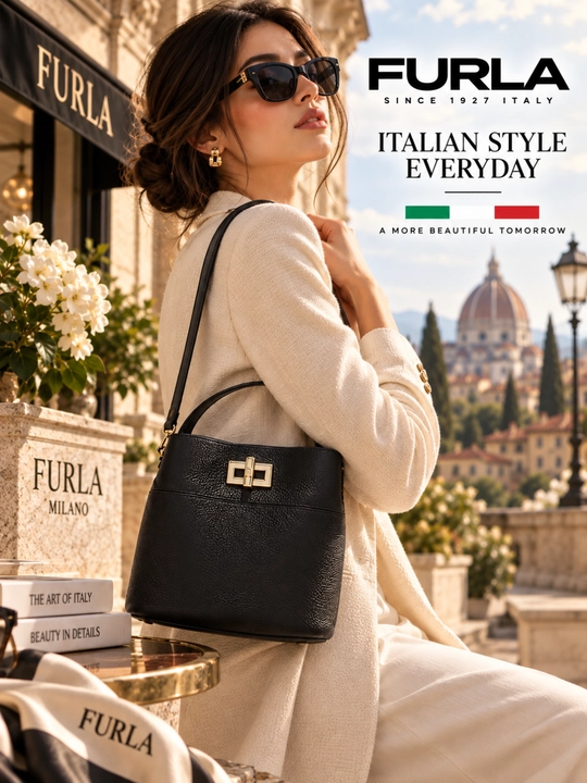 Ayollar uchun Furla Amelia Mini Bucket Bag WE00879 tabiiy charm sumka