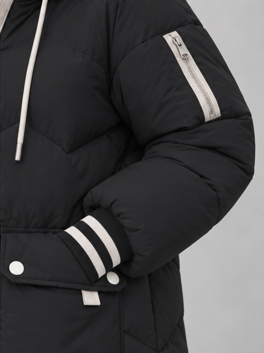 Ayollar qishki kurtka, issiq, oversize, kapyushonli, uzaytirilgan