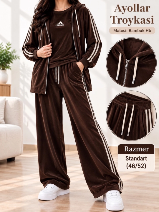 Ayollar uchun 3 qismli sport kostyumi — troyka