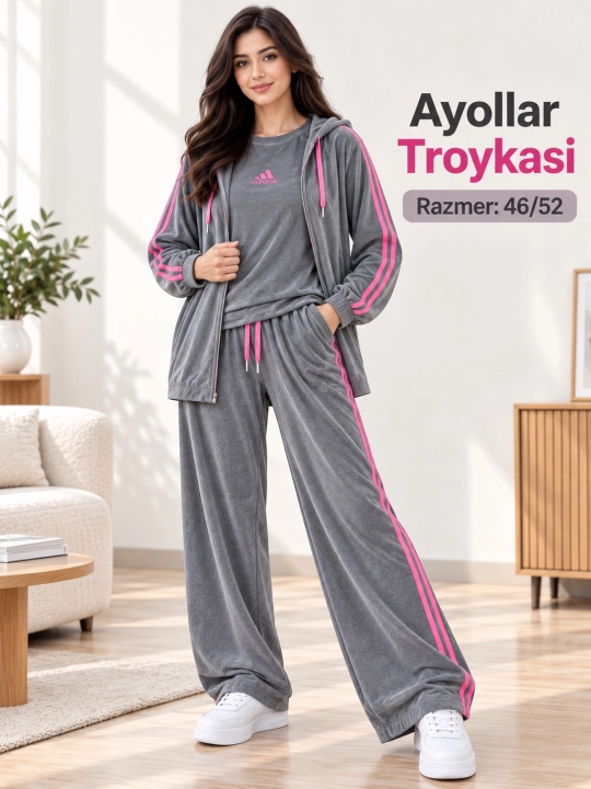 Ayollar uchun 3 qismli sport kostyumi — troyka - 