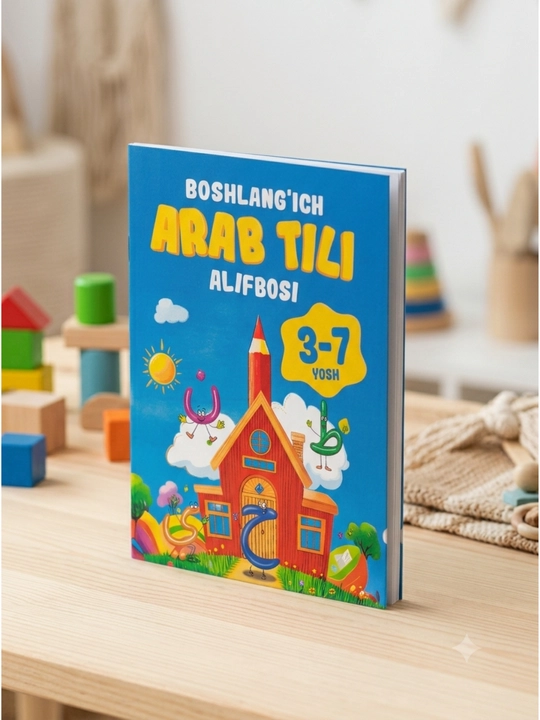 Arab tili alifbosi, bolalar uchun rivojlantiruvchi qo'llanma, bo'yoq va yozuv kitobi - 