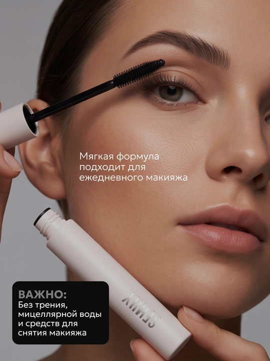 Тушь водостойкая для ресниц SEMILY термотушь для объема удлиняющая, черная, коричневая