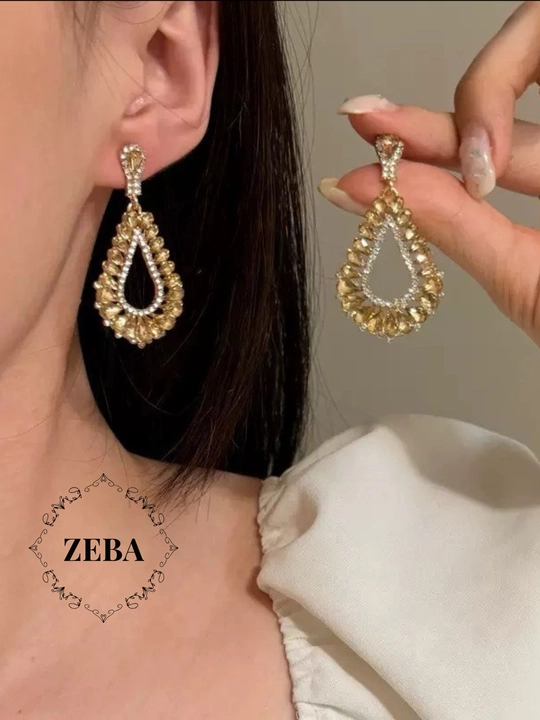 Серьги женские, длинные, цепочки, хрустальные