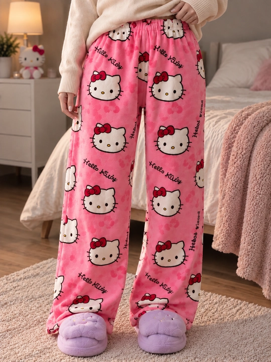 Пижамные штаны Hello Kitty с милым принтом, комфортная домашняя одежда