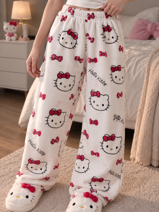Пижамные штаны Hello Kitty с милым принтом, комфортная домашняя одежда