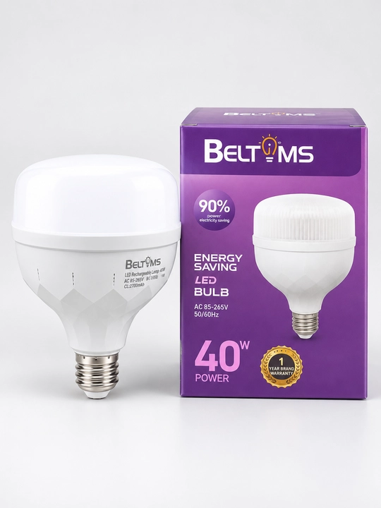 Akkumulyatorli LED lampa BELTOMS E27, 30W/40W, 6500K, tok o‘chganda 3–5 soat
