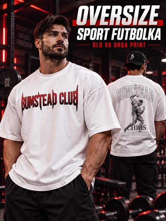 Gymshark erkaklar uchun oversize sport futbolka, fitness uchun erkin bichimli futbolka