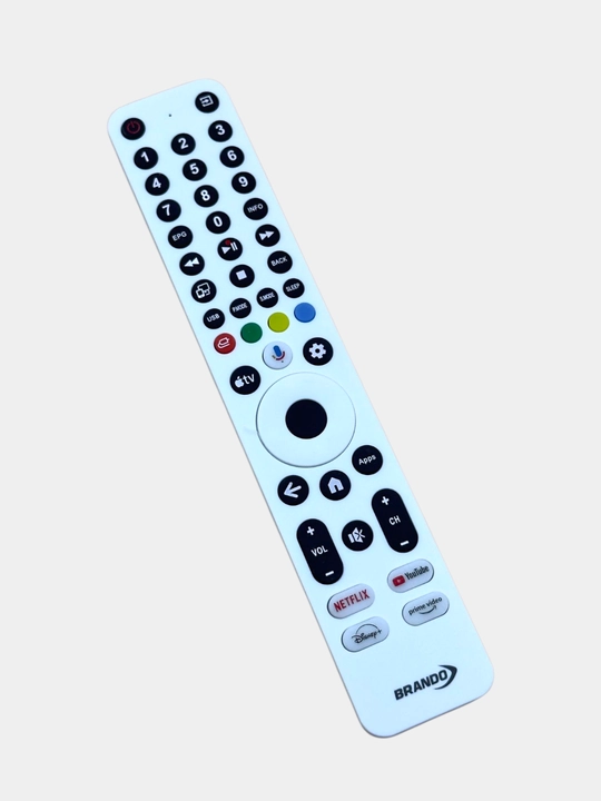 Ovozli boshqaruvsiz Brendo TV uchun oq rangli masofadan boshqarish pulti