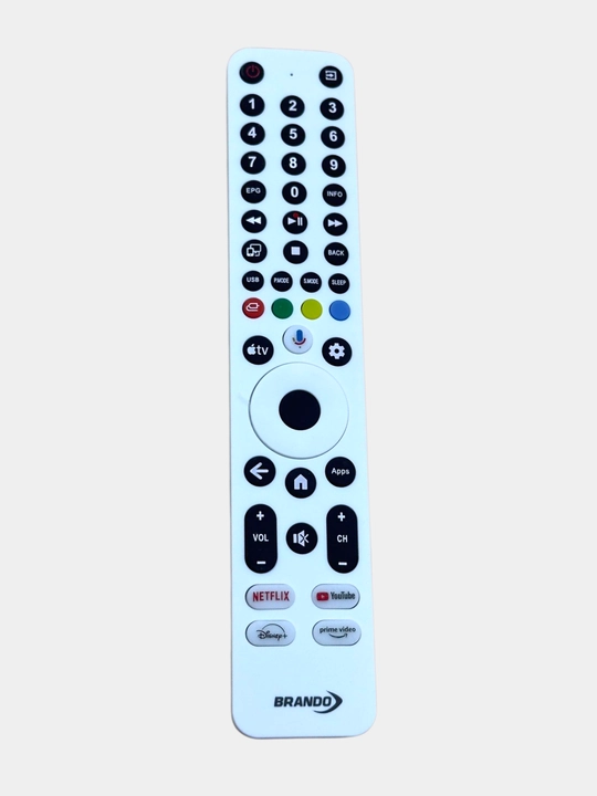 Ovozli boshqaruvsiz Brendo TV uchun oq rangli masofadan boshqarish pulti