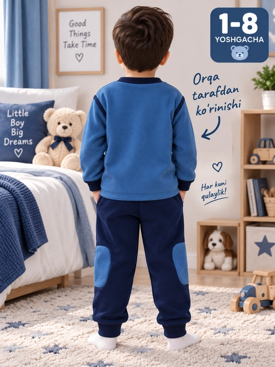 Bolalar kashmir pijama 1–8 yosh, yumshoq issiq uy kiyim