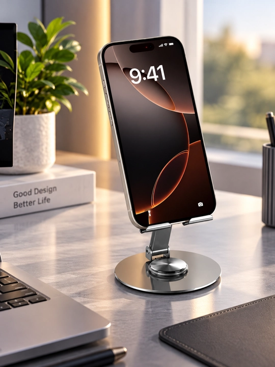 WiWU 360° aylanuvchi telefon va planshet uchun metall stol usti podstavkasi