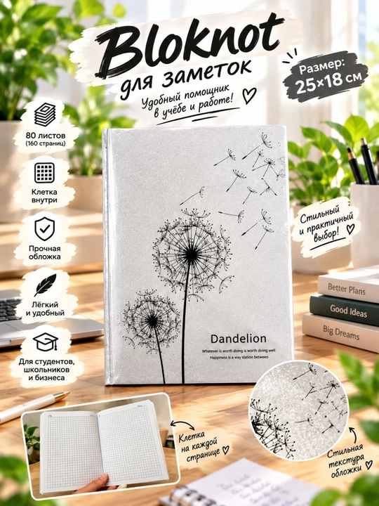 Dekorativ bloknot “Paris” — 25×18 sm, yozuvlar uchun daftarcha - 