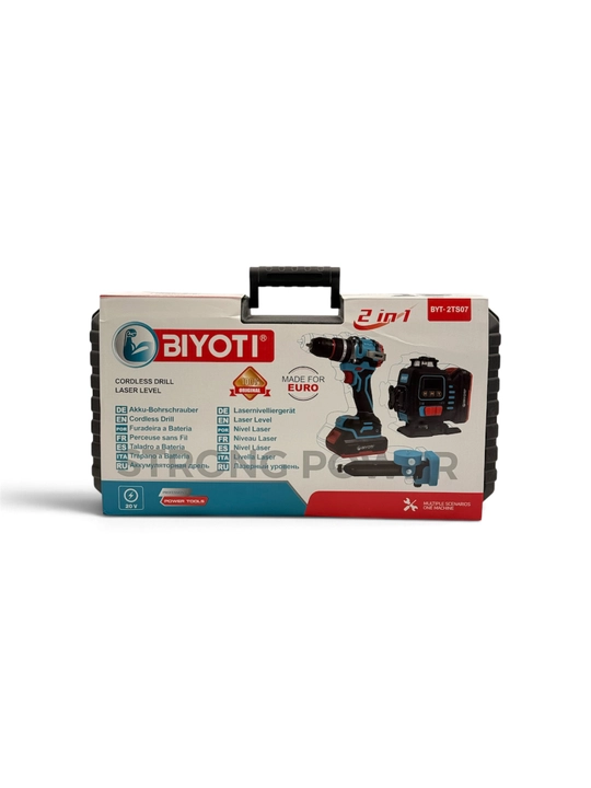 Набор инструментов BIYOTI BYT-2TS07, 2 в 1 — дрель-шуруповёрт и лазерный уровень