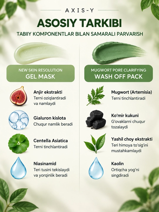 Yuz niqoblari, maska, qora nuqtalarga, ugri, xusnbuzar, ASIX-Y mask