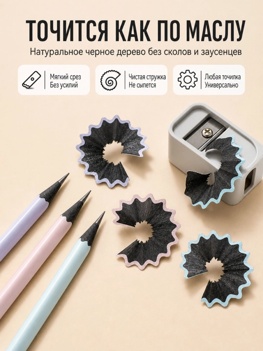 Набор простых карандашей HB для школы, 10 шт