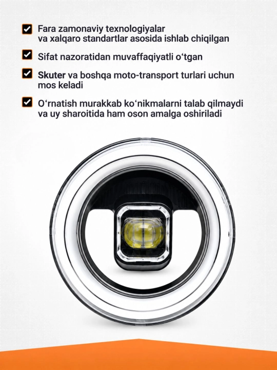 LED-фара для электроскутера, яркое освещение, универсальная установка