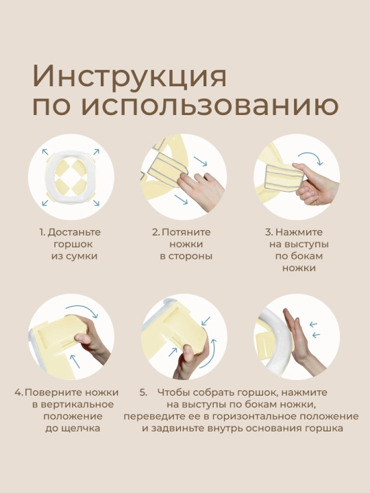ROXY-KIDS Горшок детский складной дорожный 3в1 для малышей с пакетами