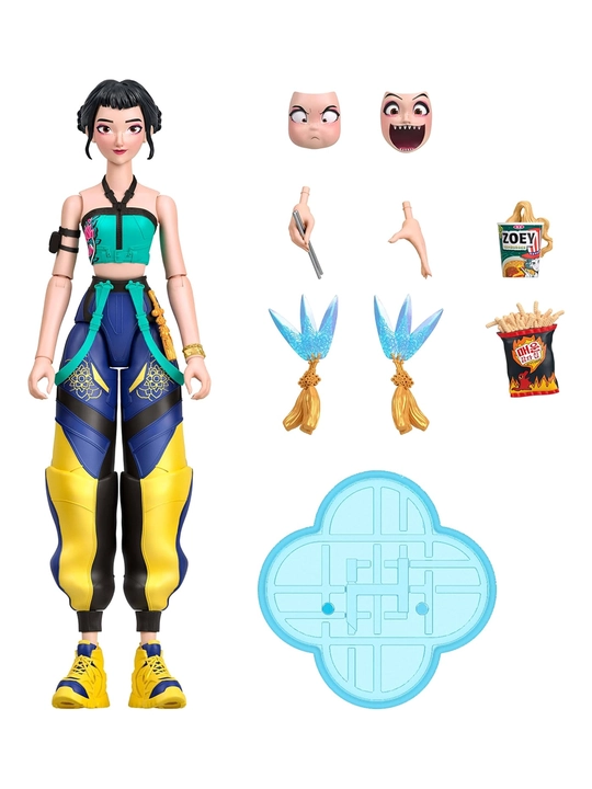 Mattel KPop Demon Hunters HUNTR/X подвижная фигурка Zoey с оружием и подставкой, 14,2 см - 