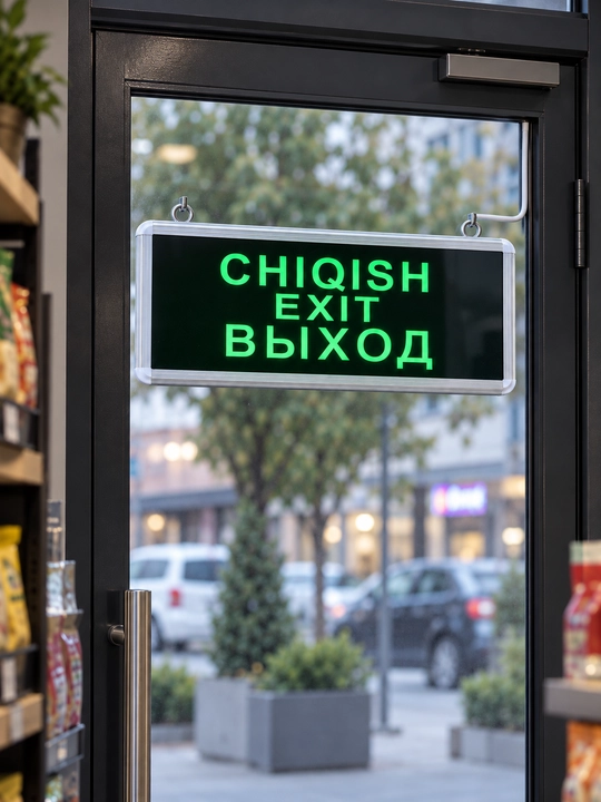 LED EXIT CHIQISH belgisi, ikki tomonlama ko‘rsatkich, do‘kon, ofis va bino uchun