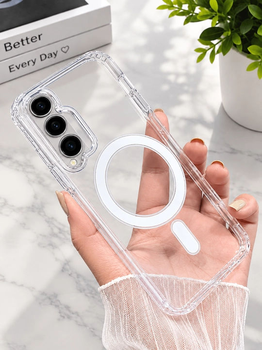 Прозрачный силикон чехол MagSafe для Samsung A14 – S25 Ultra, противоударный Clear Case - 