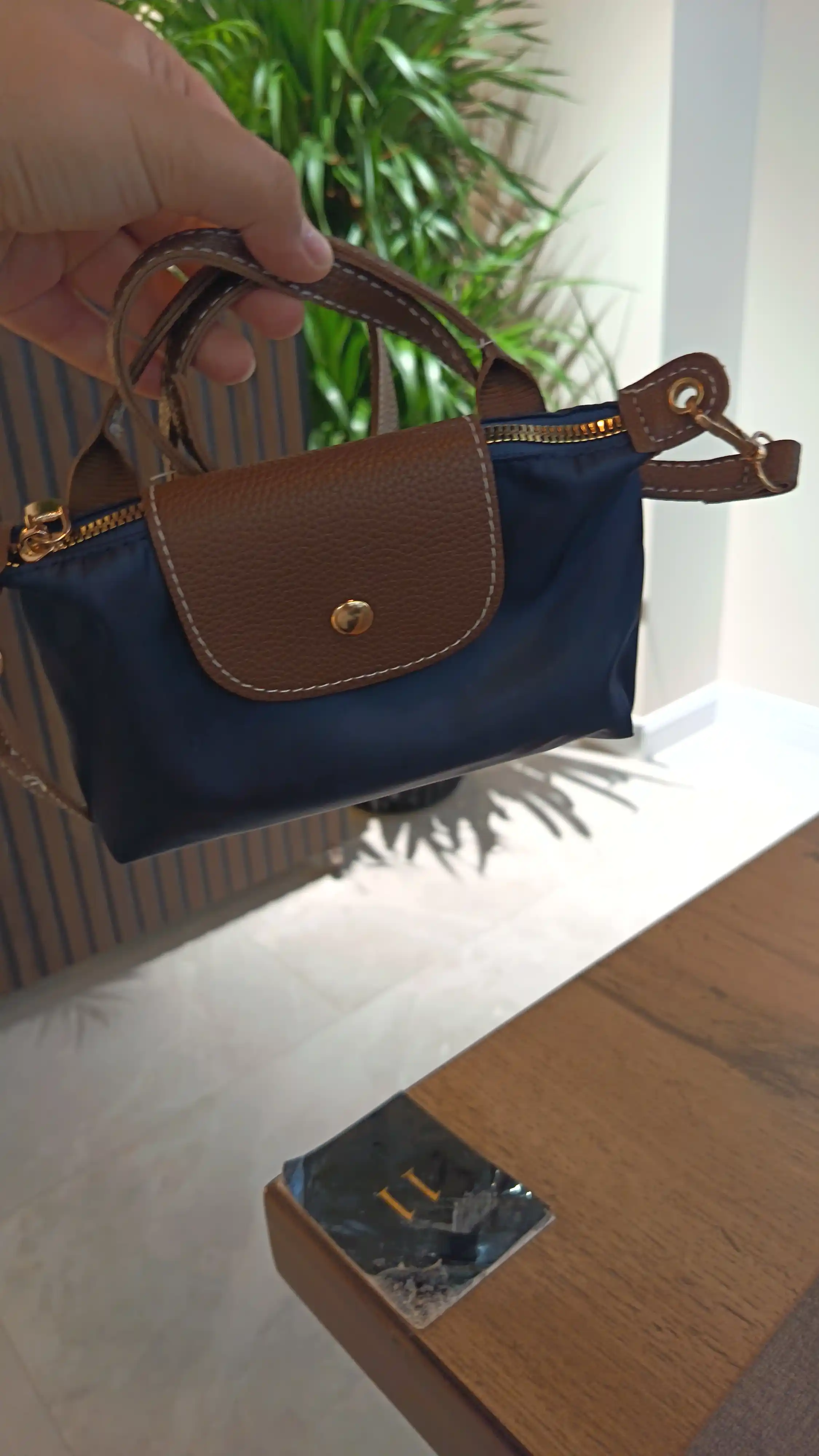 Sumka ayollar uchun, mini Longchamp uslubida, kichkina krossbodi sumka-kosmetichka