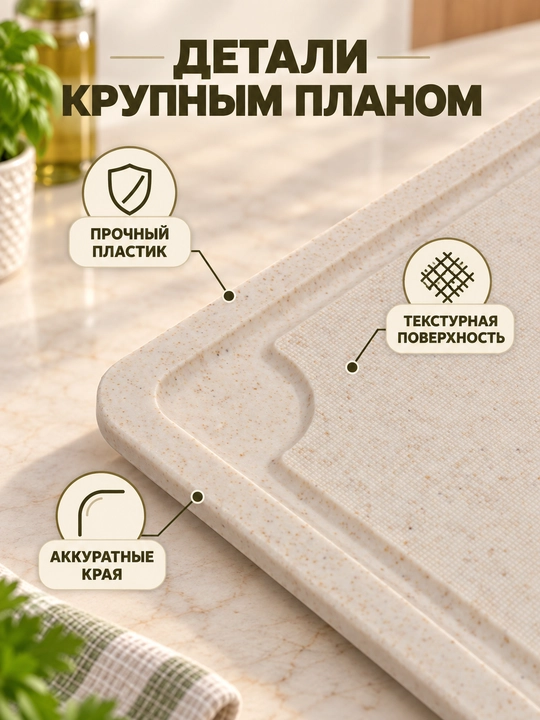 Разделочная доска, пластиковая, 19 * 29 см