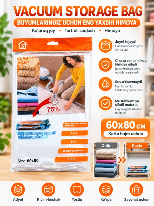 Vakuumli saqlash paketi